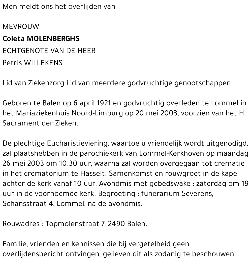 Coleta Molenberghs