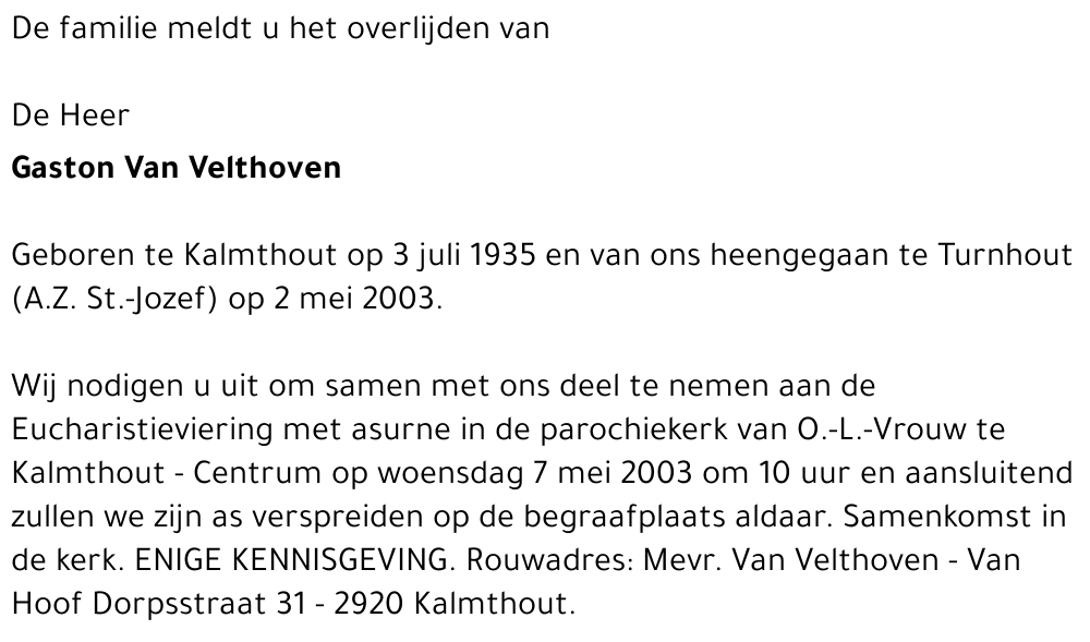 Gaston Van Velthoven