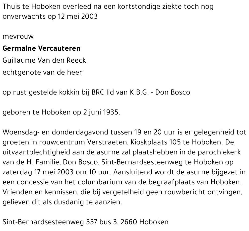 Germaine Vercauteren