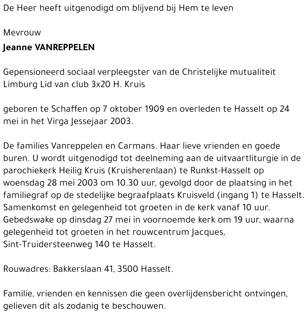 Jeanne Vanreppelen