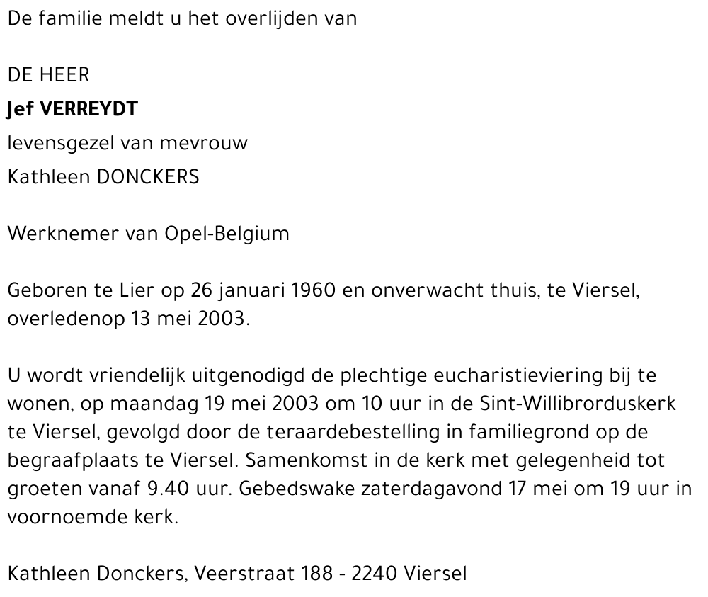 JEF VERREYDT