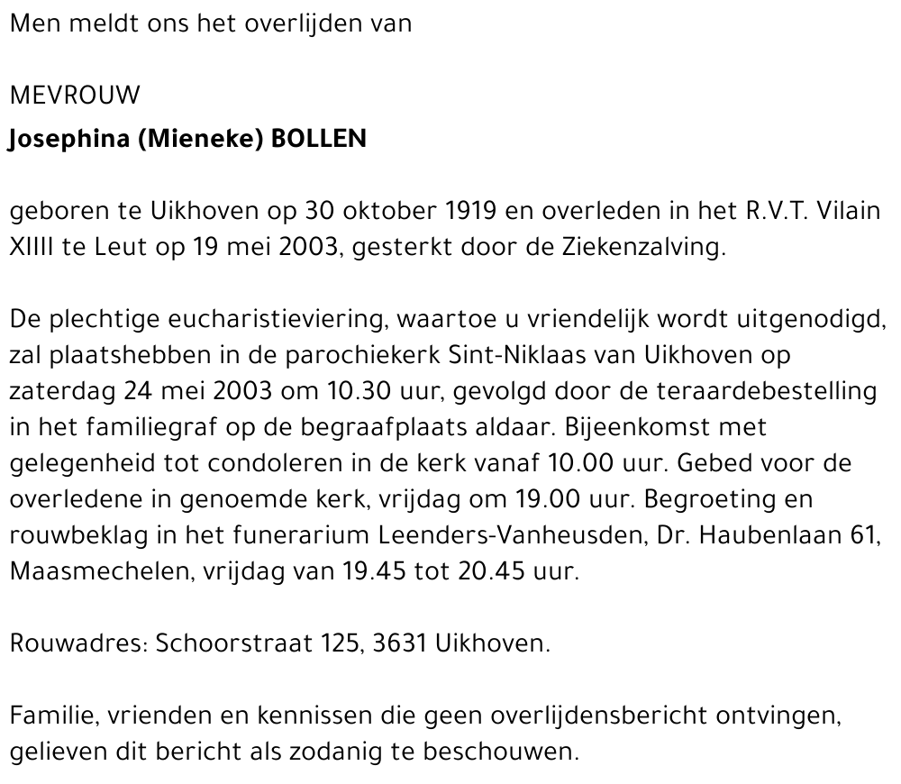 Josephina Mieneke Bollen