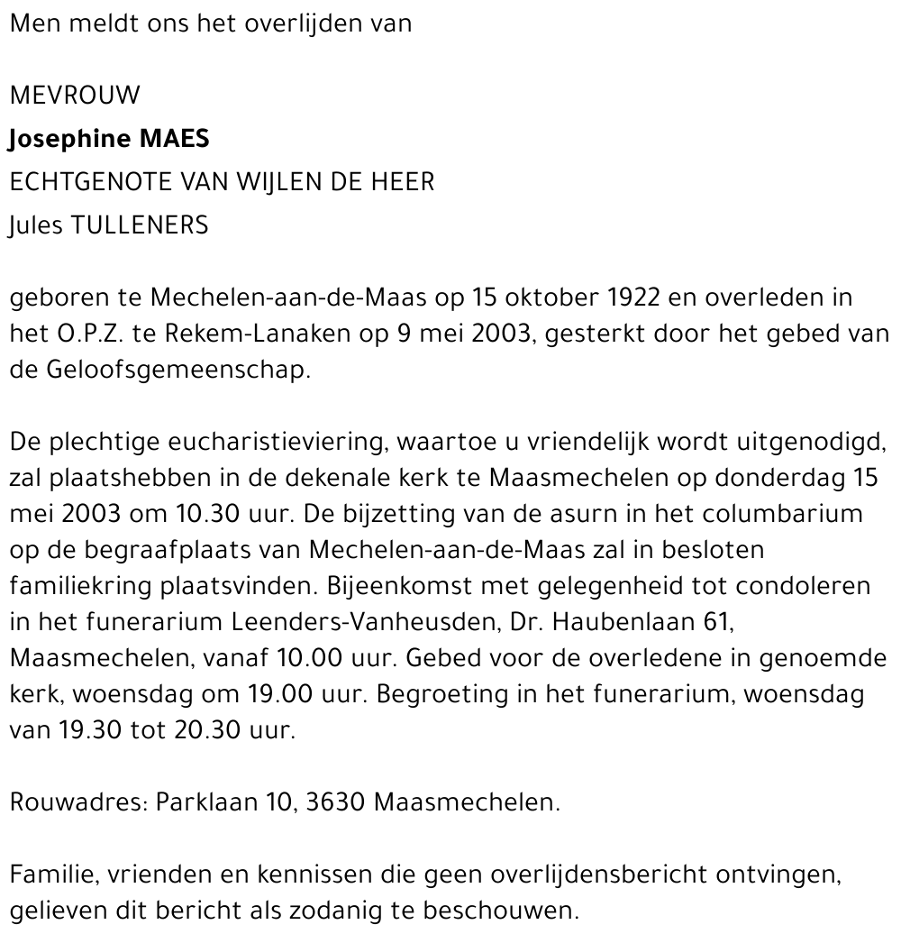 Josephine Maes