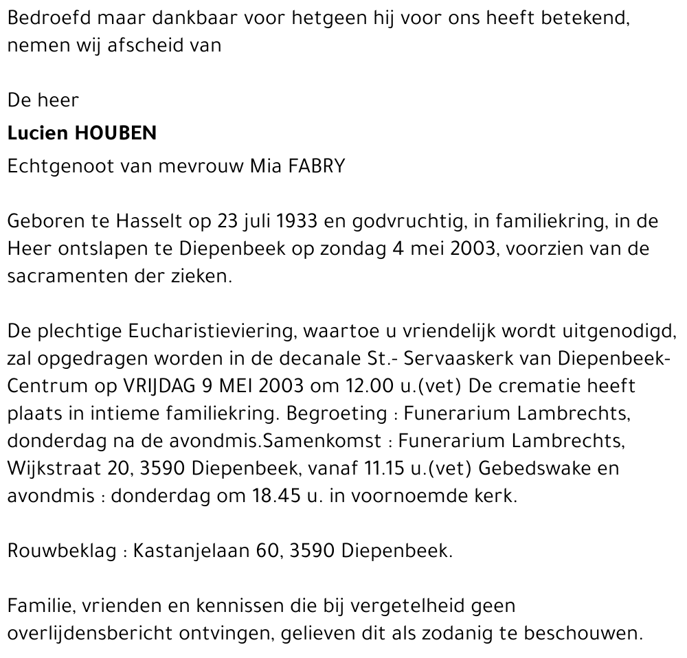 Lucien HOUBEN