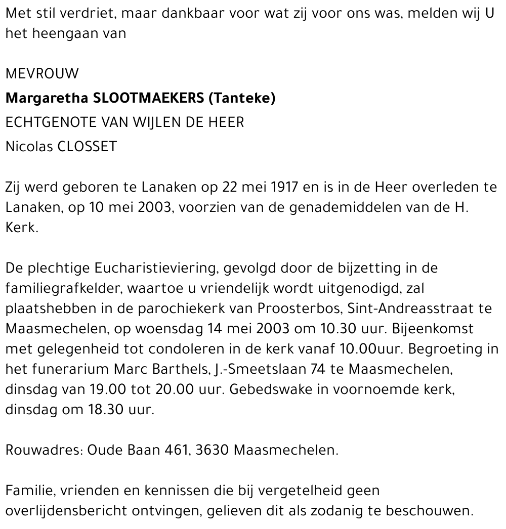 Margaretha Slootmaekers