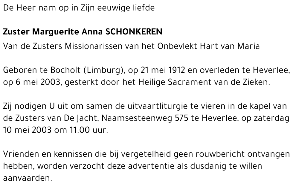 Marguerite Anna Schonkeren