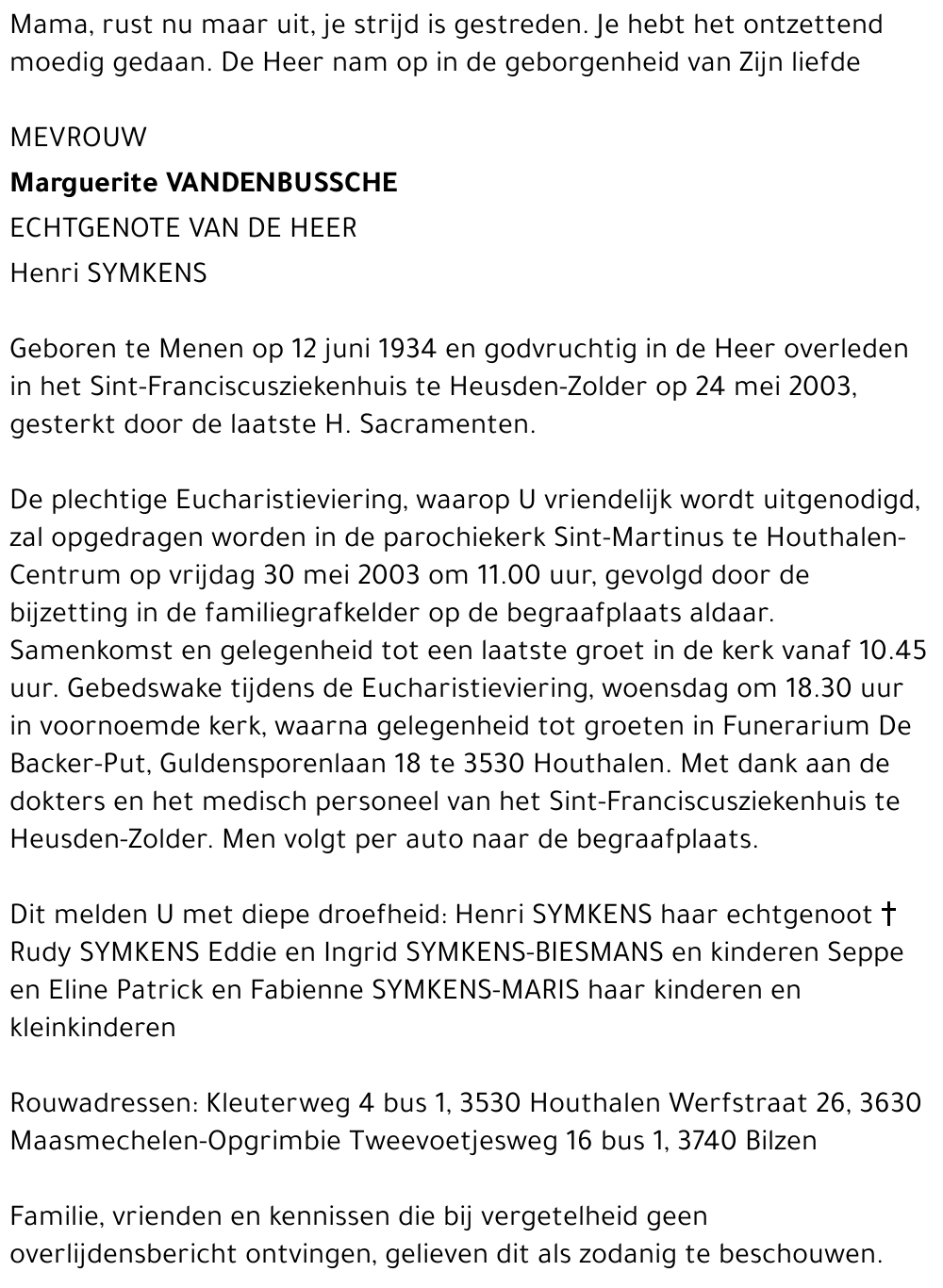 Marguerite Vandenbussche