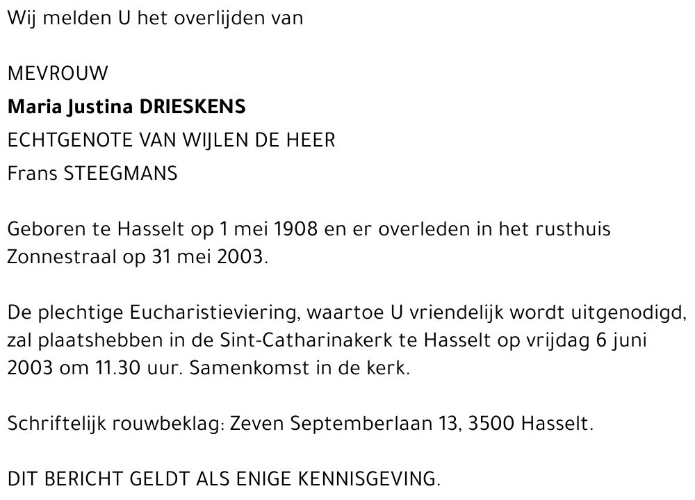 Maria Justina Drieskens