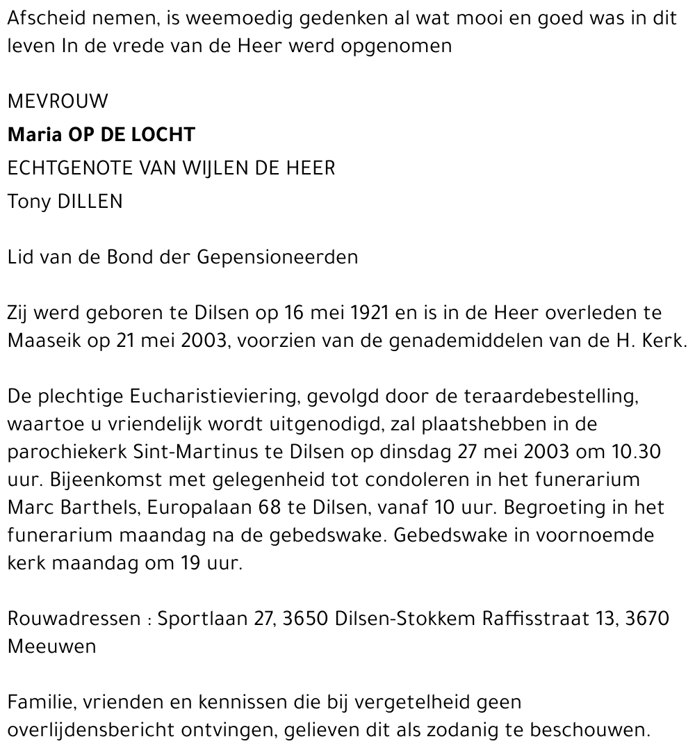 Maria Op de Locht