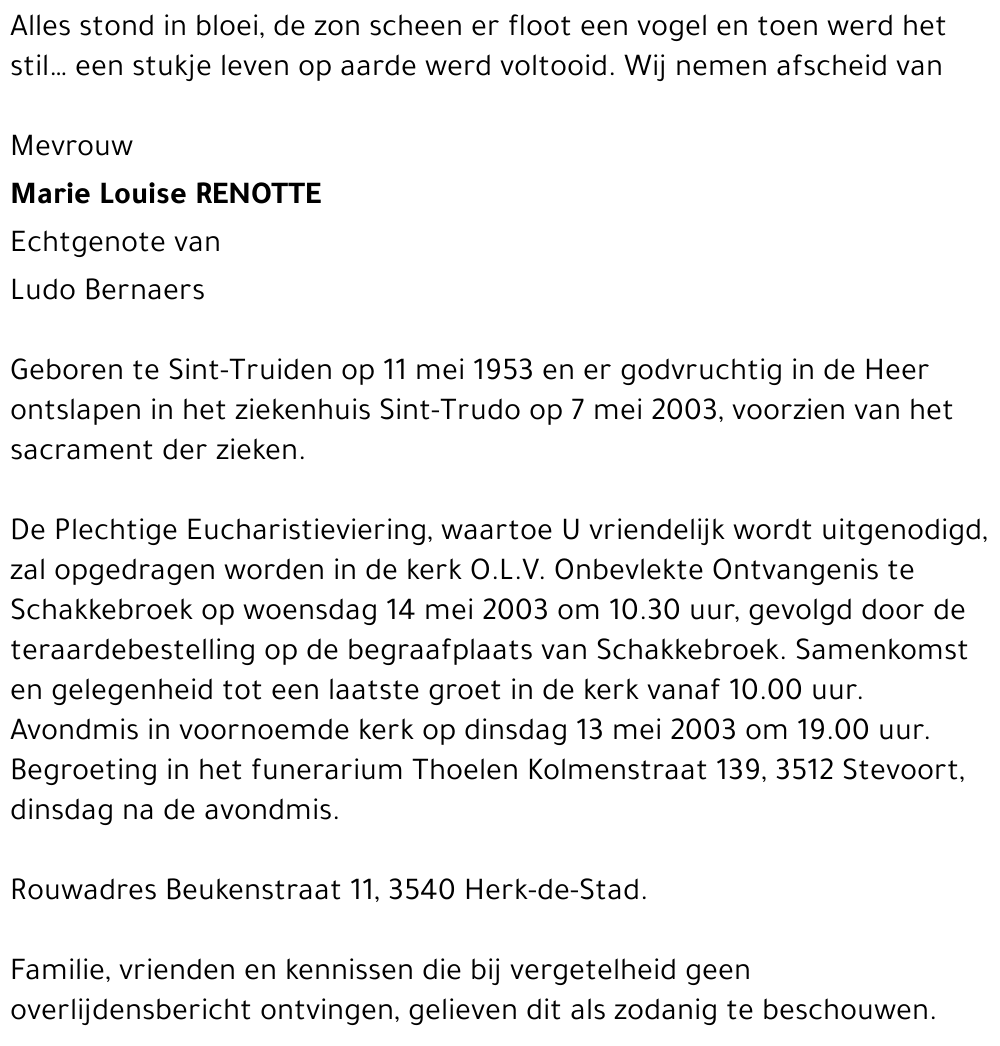 Marie Louise Renotte