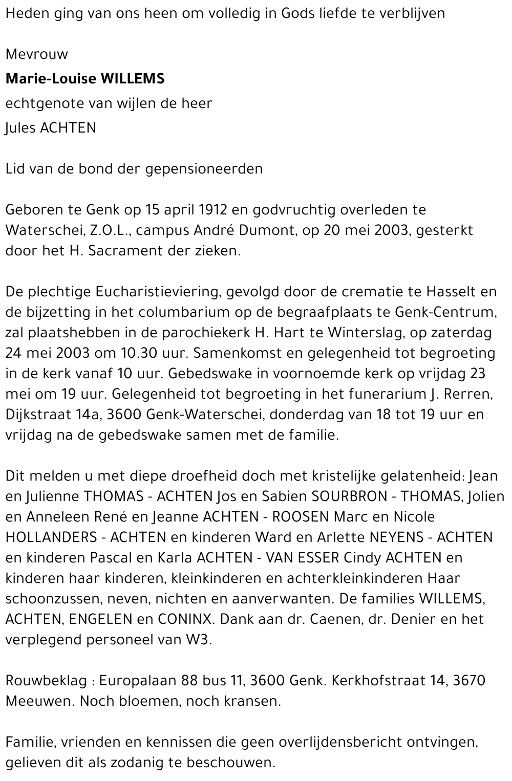 Marie-Louise WILLEMS