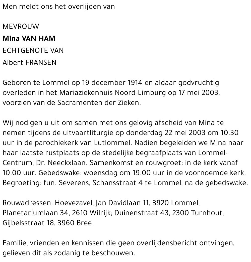 Mina Van Ham