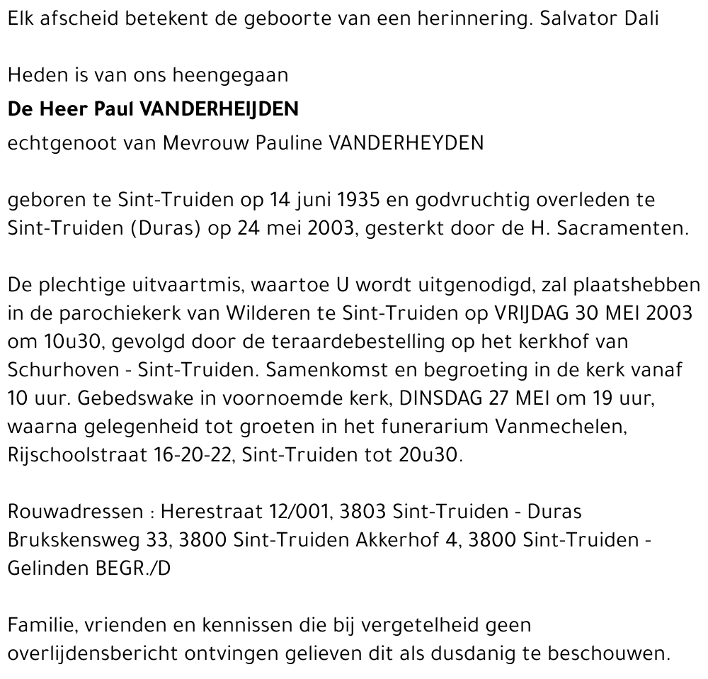 Paul Vanderheyden