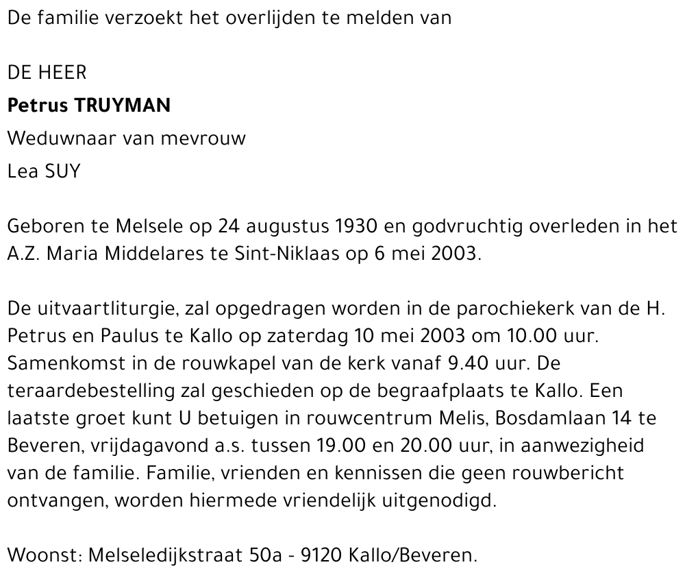 PETRUS TRUYMAN