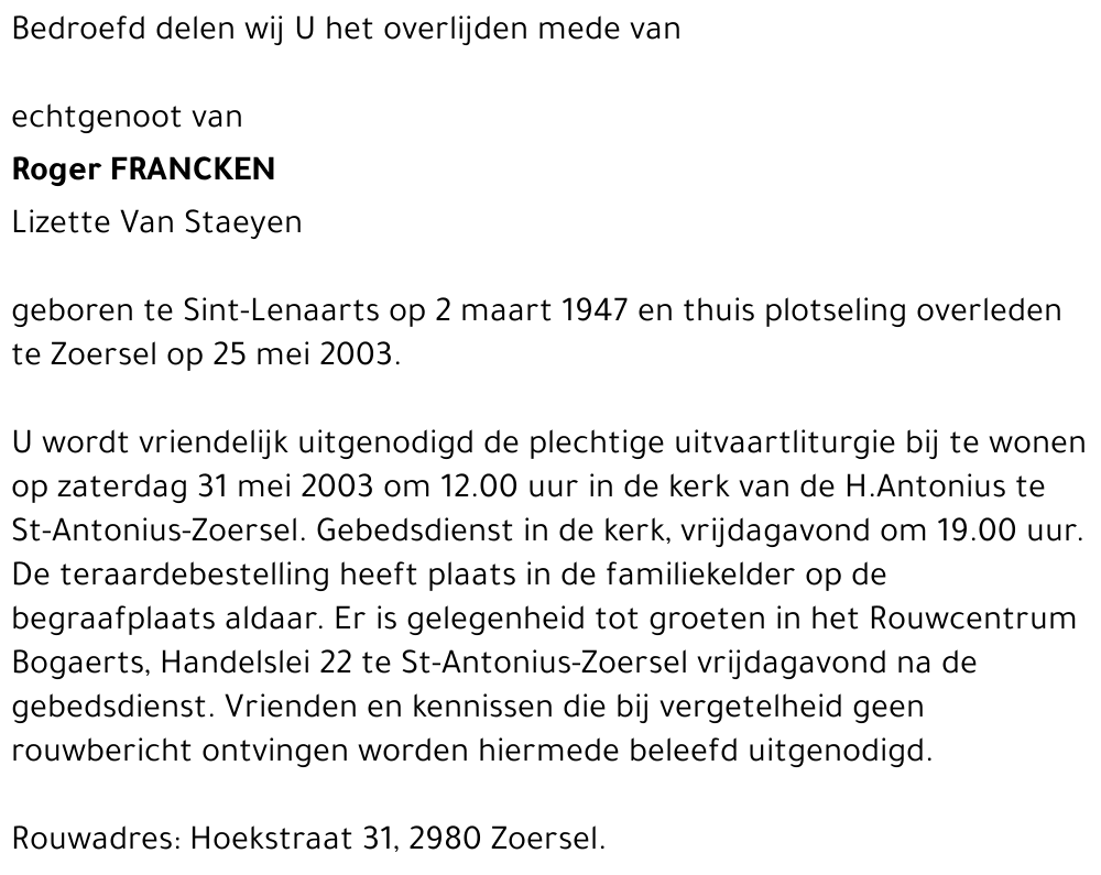 Roger FRANCKEN