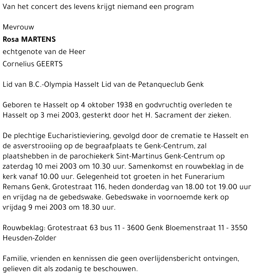 Rosa MARTENS