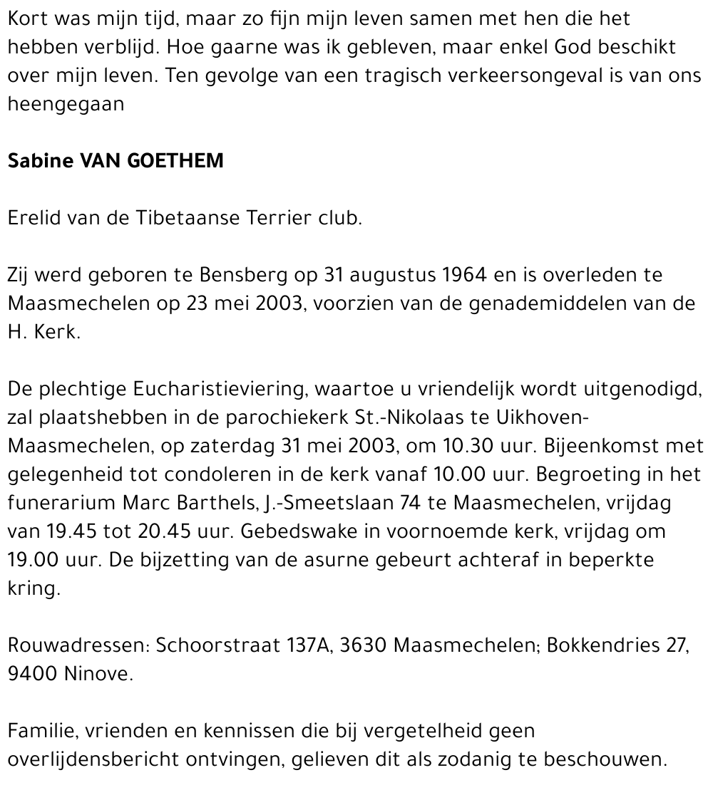 Sabine Van Goethem