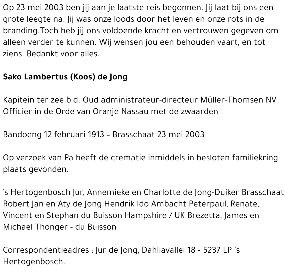 Sako Lambertus (Koos) de Jong
