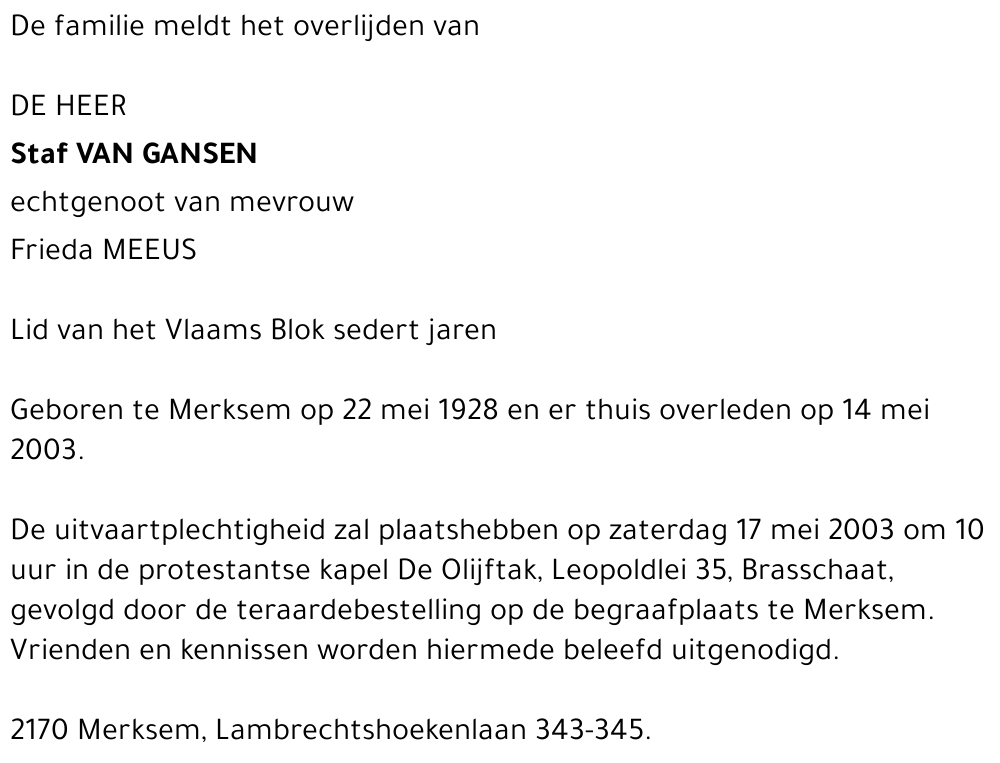 Staf Van Gansen