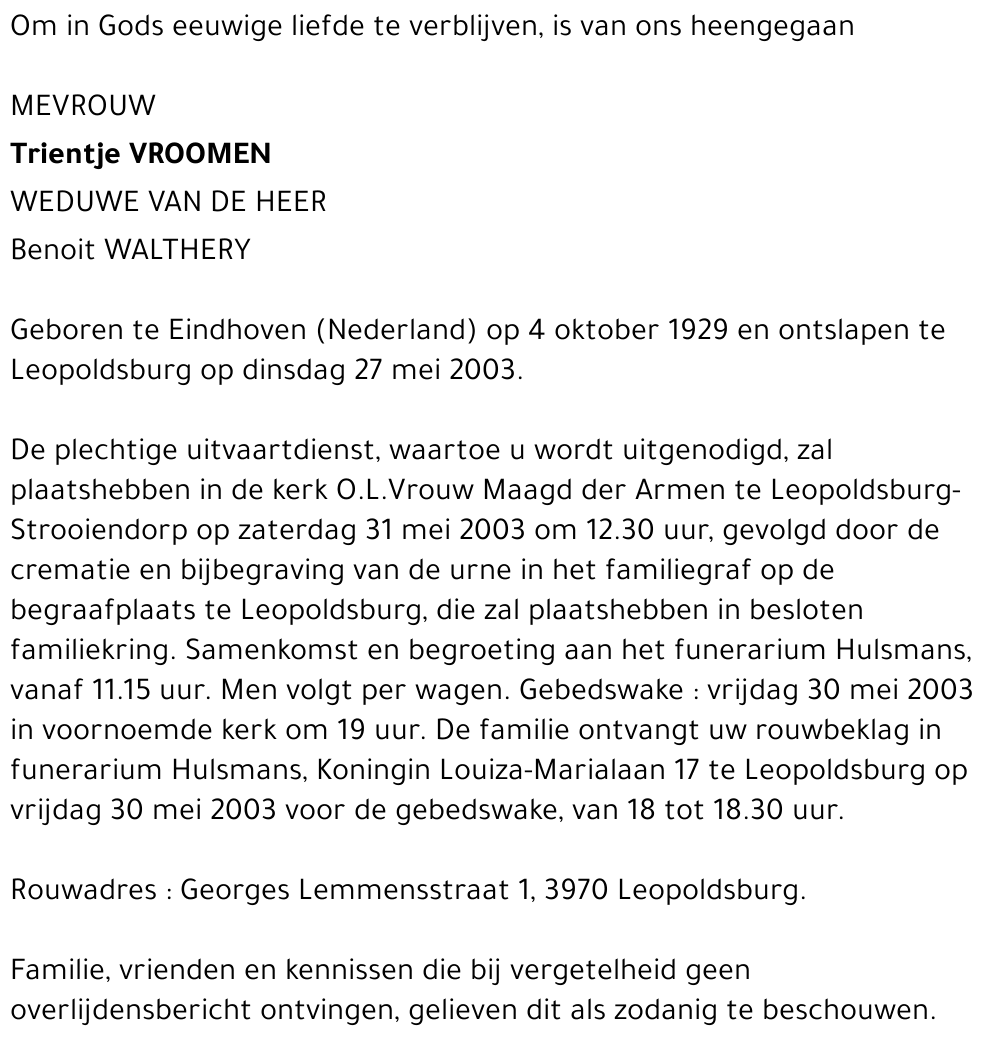 Trientje Vroomen