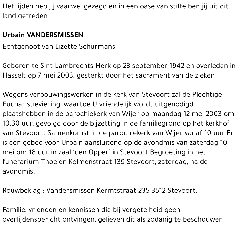 Urbain Vandersmissen