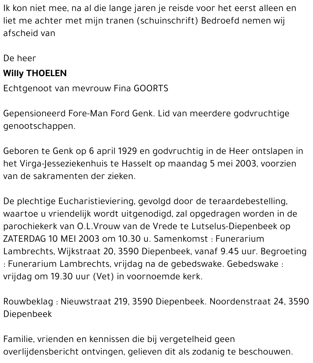 Willy THOELEN