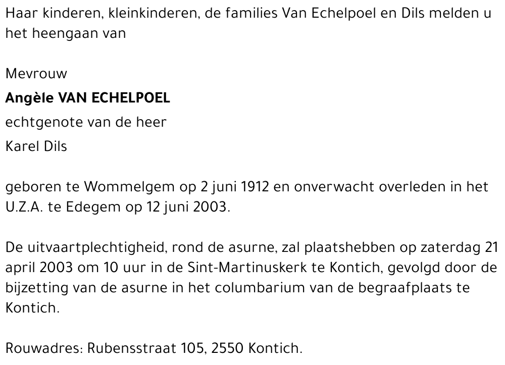 Angèle Van Echelpoel