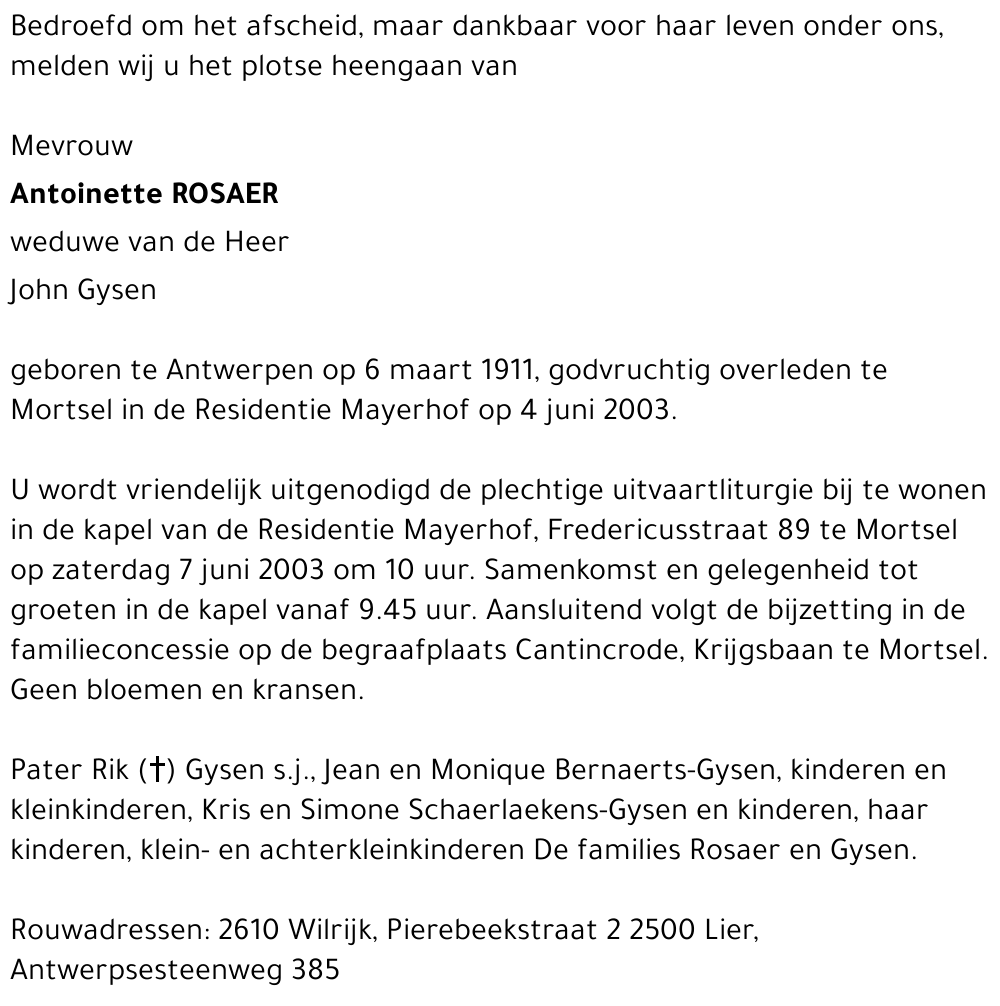 Antoinette Rosaer