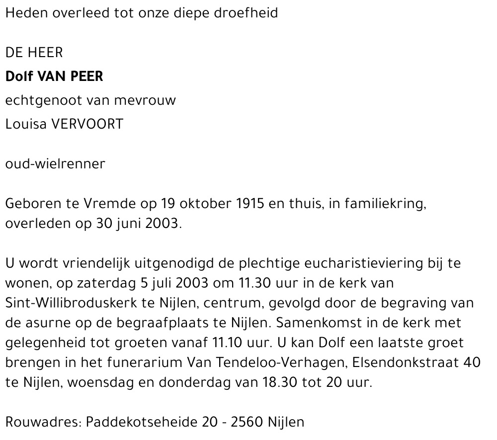 Dolf Van Peer