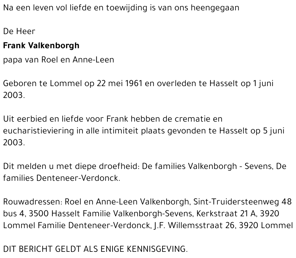 Frank Valkenborgh