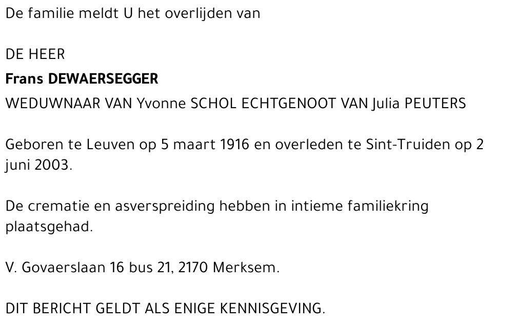 Frans Dewaersegger