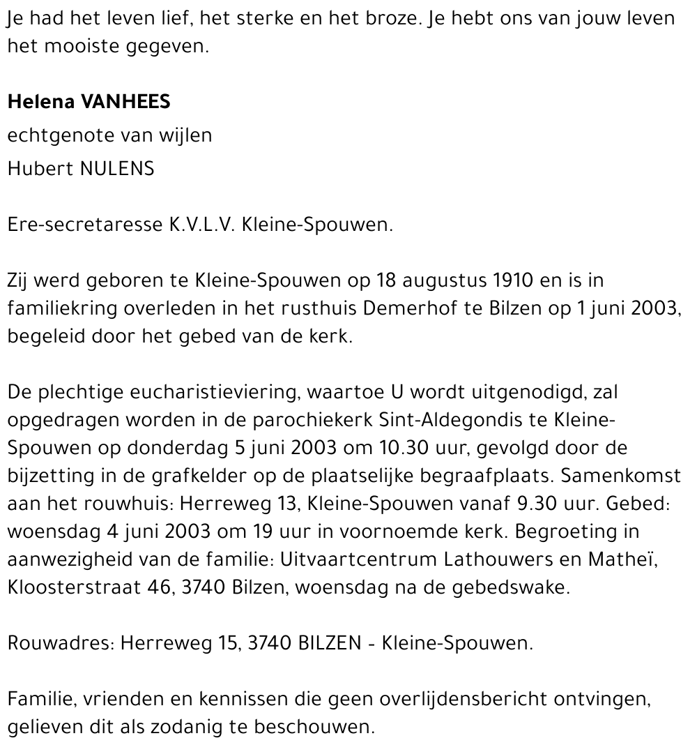 Helena VANHEES