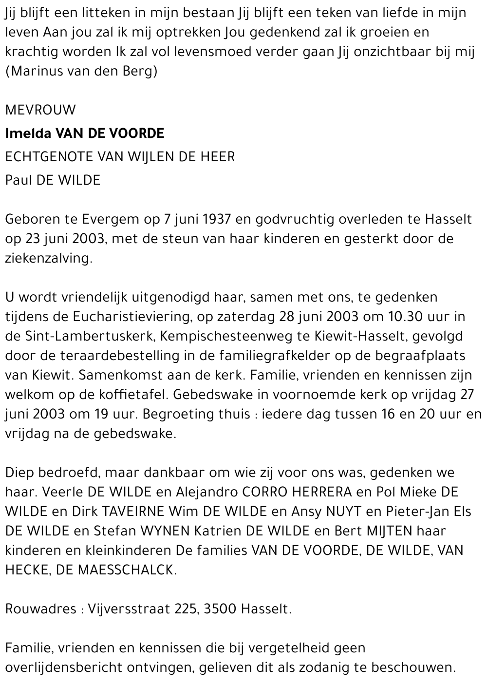 Imelda Van de Voorde