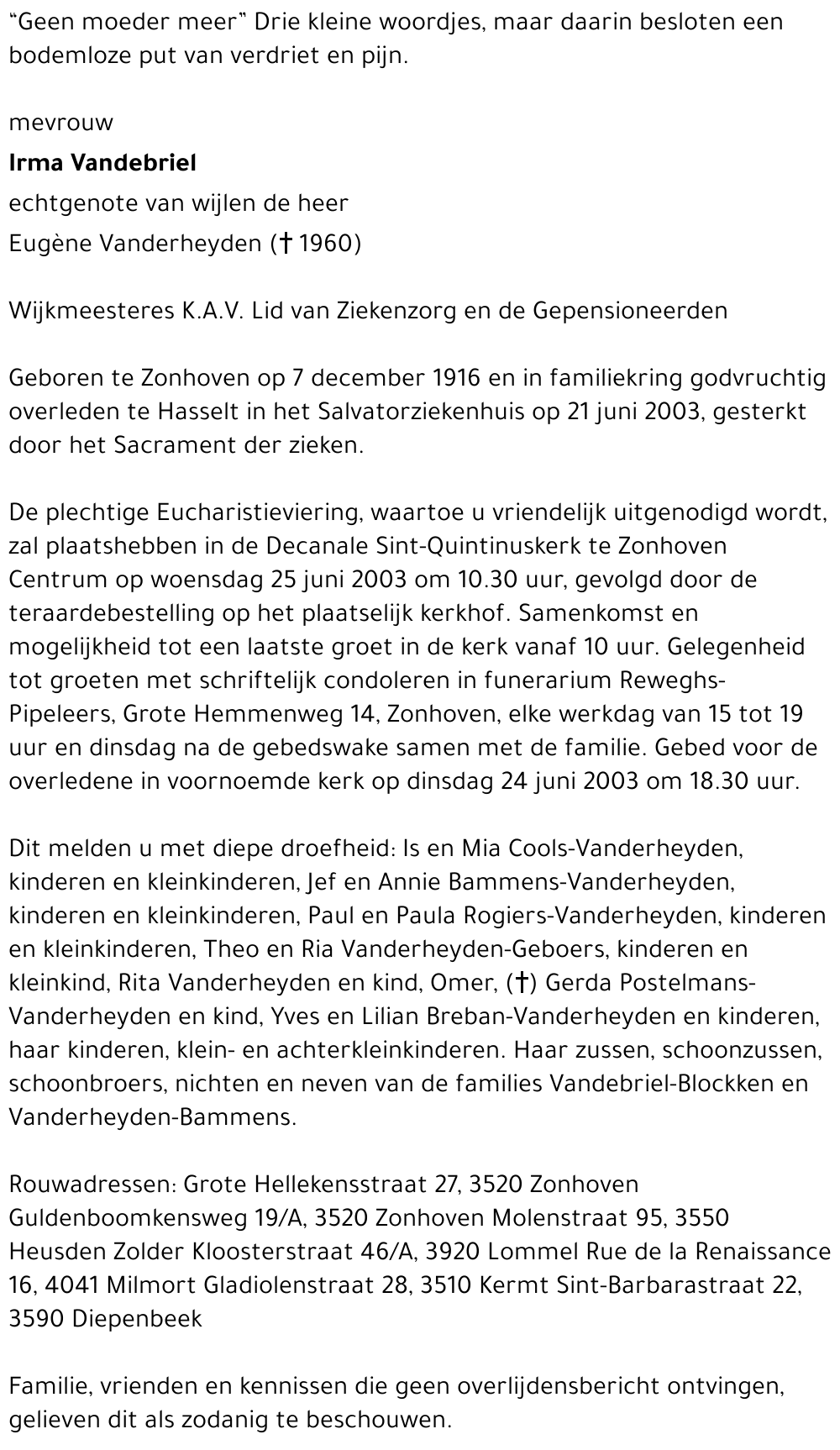 Irma Vandebriel