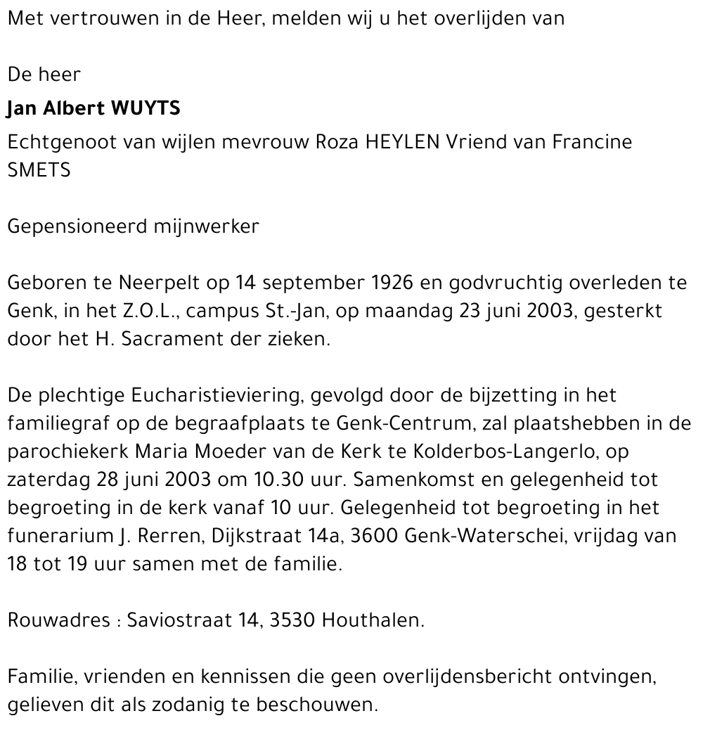 Jan Albert WUYTS