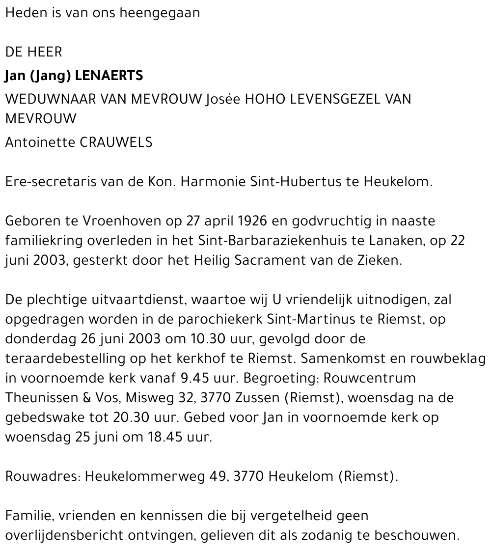 Jan Lenaerts