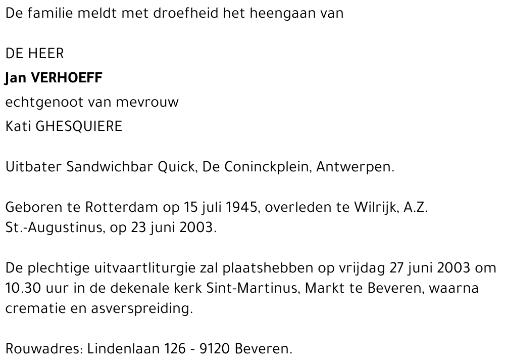 JAN VERHOEFF