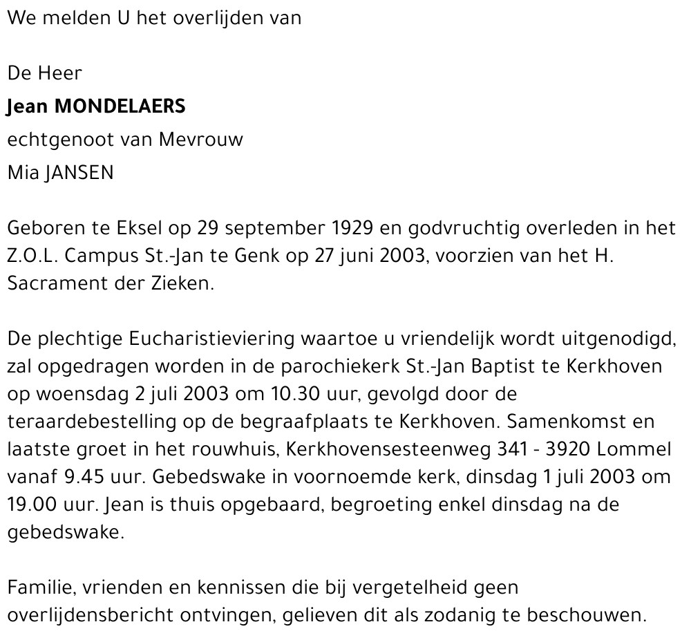 Jean MONDELAERS