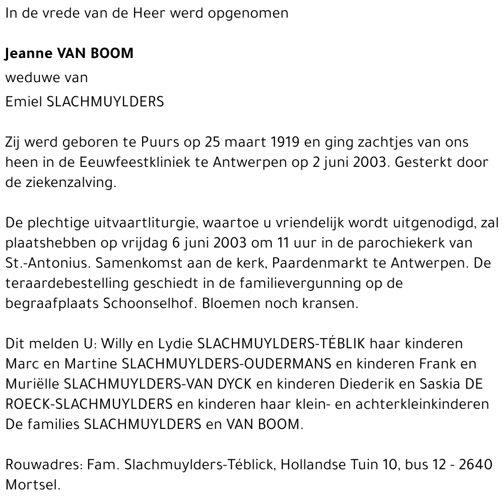 Jeanne Van Boom