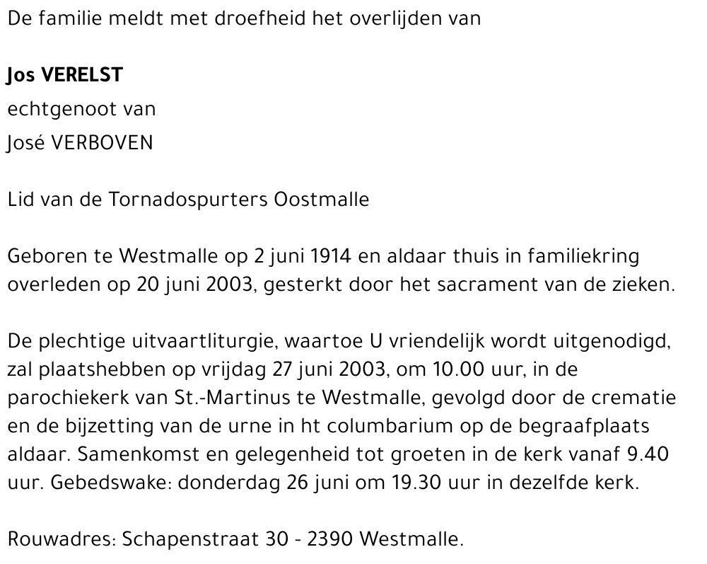 Jos Verelst