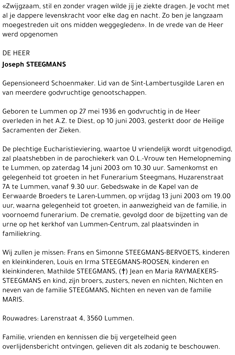 Joseph Steegmans