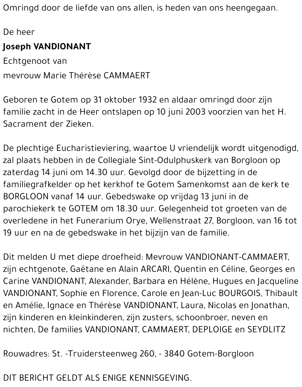 Joseph Vandionant