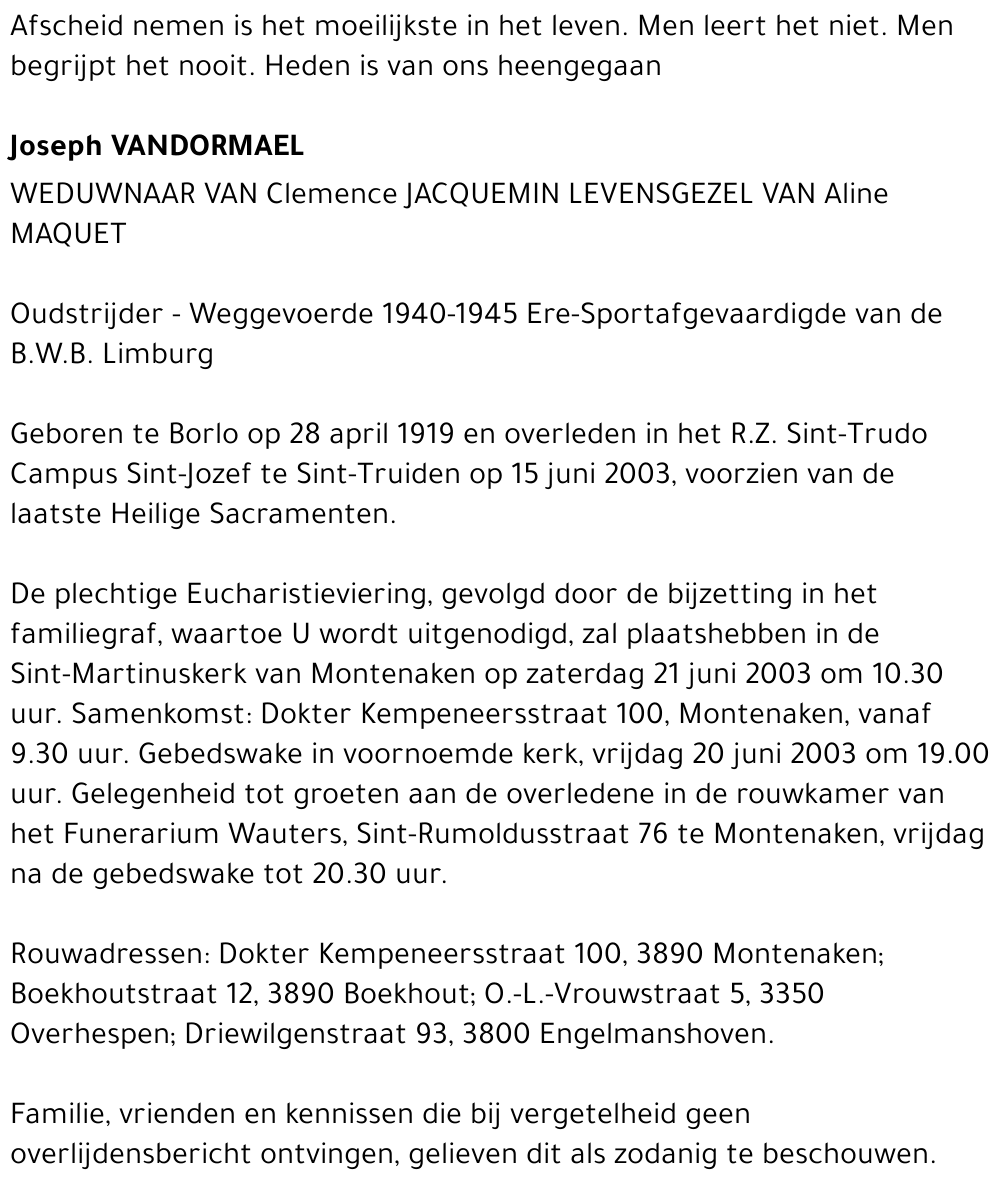 Joseph Vandormael