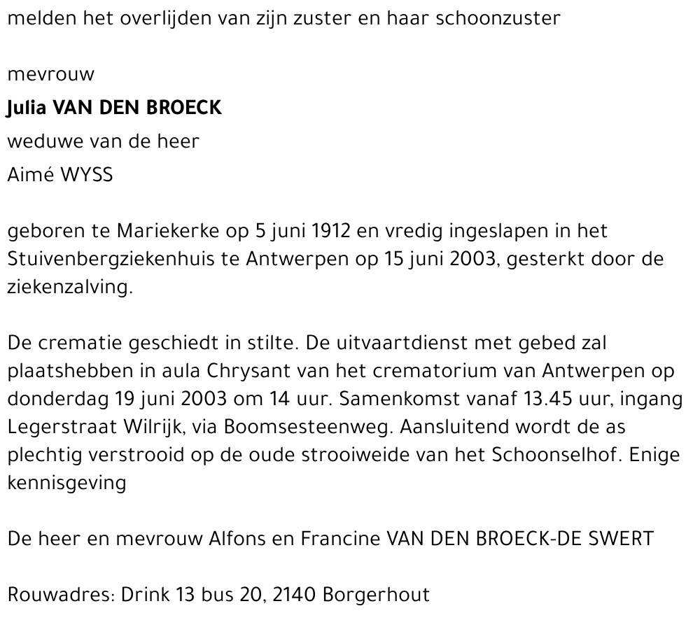 Julia VAN DEN BROECK