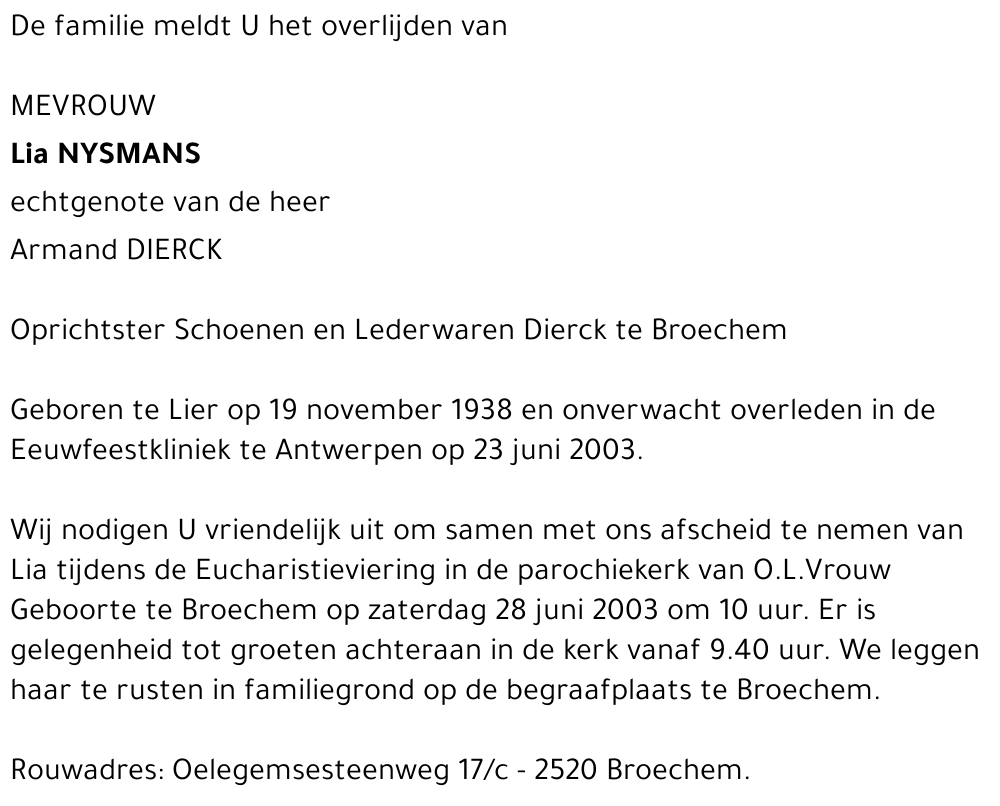 LIA NYSMANS