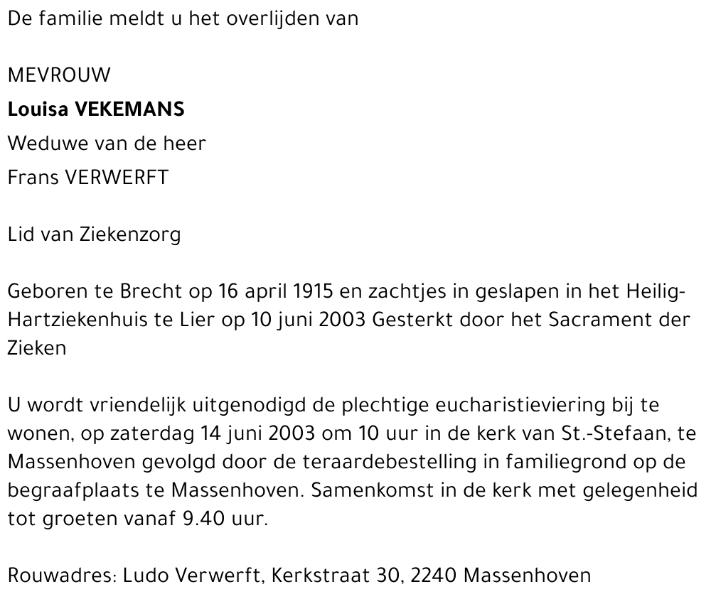 Louisa VEKEMANS