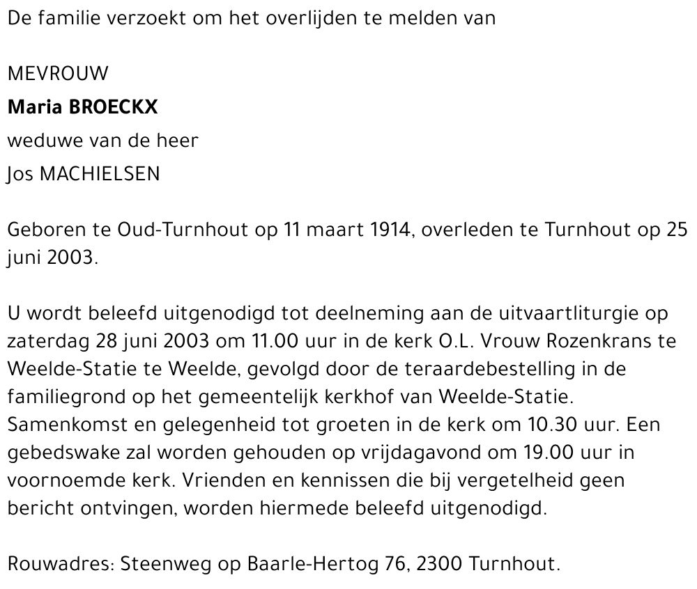 MARIA BROECKX