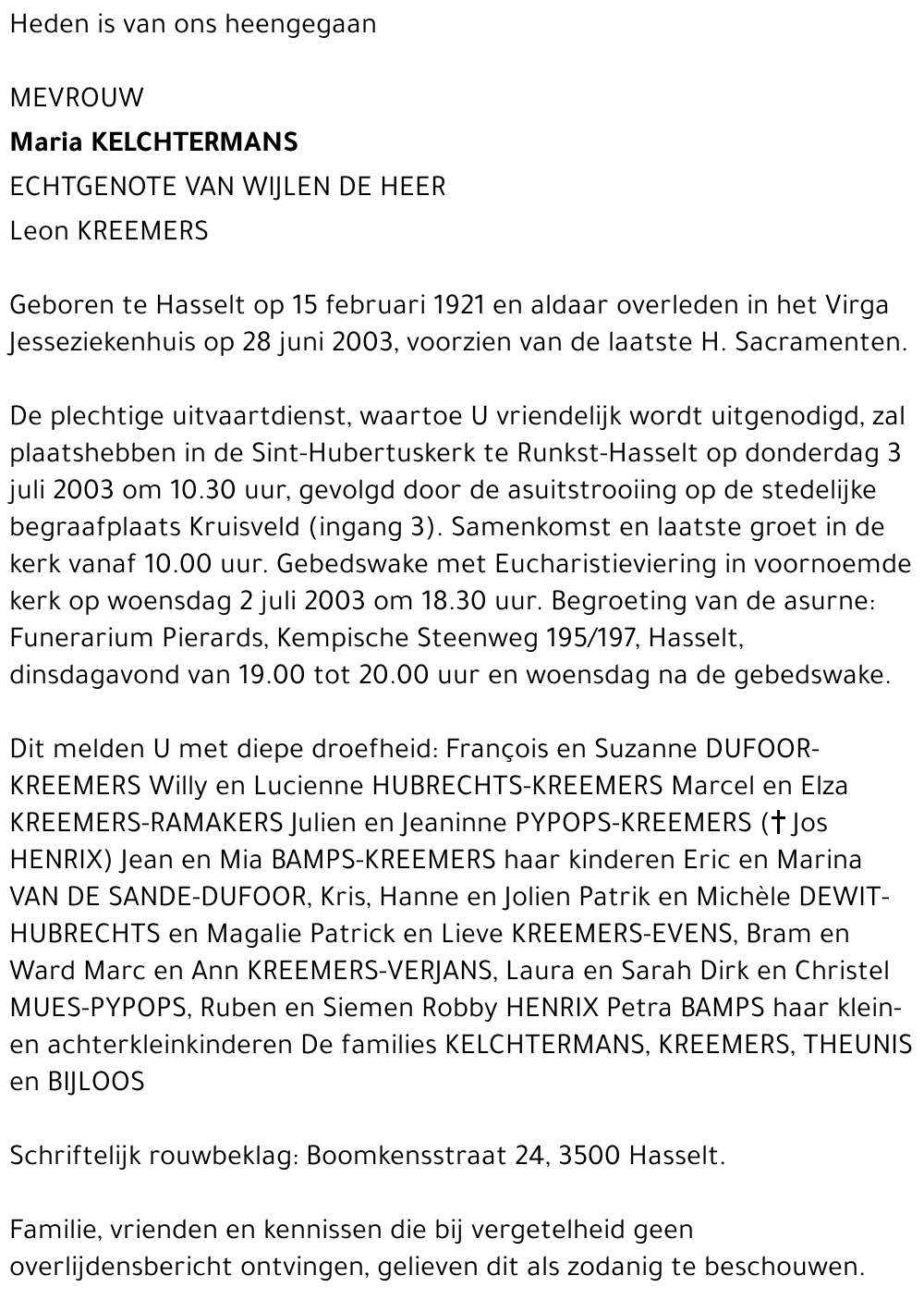 Maria Kelchtermans