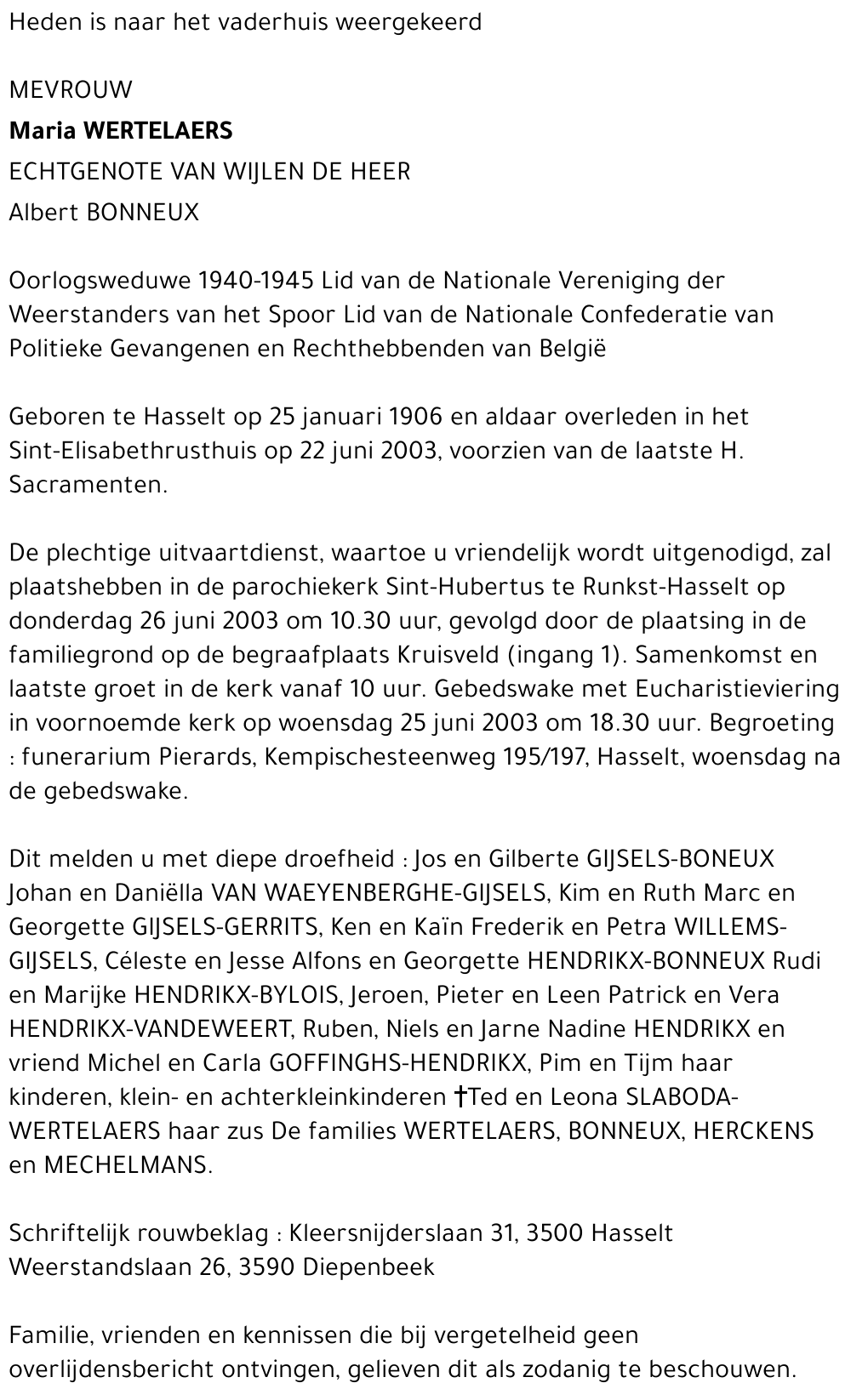 Maria Wertelaers
