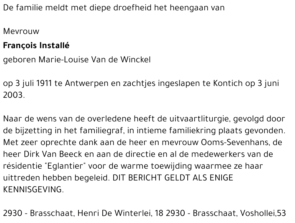 Marie Louise Van de Winckel